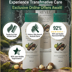 Revlé Organic Shampoo | Macadamia & Botanical Extracts for Silky, Smooth & Strong Hair - 400ml 2 Bottle Deal