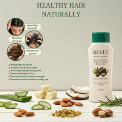 Revlé Organic Shampoo | Macadamia & Botanical Extracts for Silky, Smooth & Strong Hair - 400ml