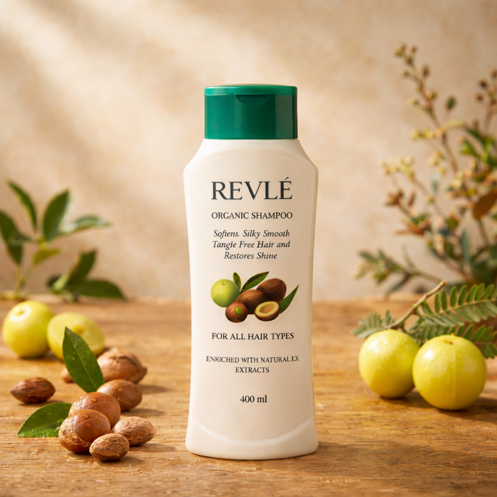 Revlé Organic Shampoo  | Macadamia & Botanical Extracts for Silky, Smooth & Strong Hair - 400ml